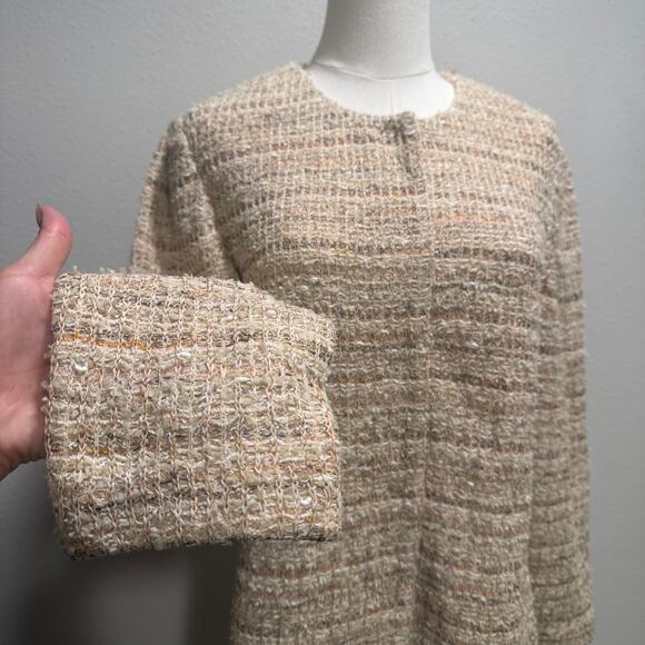 Vintage St. John Tweed Boucle Cream Jacket Blazer Classic Knit Chic Sz 8 Luxury - Picture 5 of 10